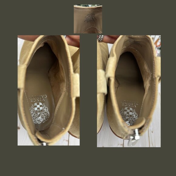 Vince Camuto “Wellinda” Suede Ankle Booties - Sand / Light Taupe - 9M - Picture 6 of 7